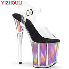 6-8 inches, summer stiletto heels, 15-20 cm stiletto nightclub dance, wedding party use, crystal sandals 2024 - buy cheap