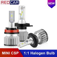 2pcs Mini CSP Headlight H7 Led Bulbs H3 H1 9005 HB3 9012 H11 H4 9006 HB4 6000K Super White Mini Automobile Lamp Auto Car 12V 2024 - buy cheap