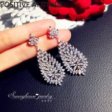 Pendientes con forma de gota de agua para mujer, aretes de Circonia cúbica, accesorios de boda, regalo Popular, novedad de 2020 2024 - compra barato