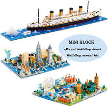 Wisehawk Building Blocks Mini Street Scene 3D Titanic New York Architectures Educational Toys For Children Model Micro Block Toy 2024 - buy cheap