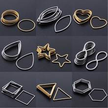 10pcs/Lot 100% Stainless Steel Hollow Geometric Square Circle Triangle Charms DIY Pendant For  Making  Necklace Bracelet Jewelry 2024 - buy cheap