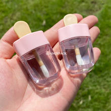 Frascos vazios recarregáveis de plástico 3.5ml, tampa com estrela rosa, recipiente transparente para tubo de brilho labial, frascos de brilho labial para embalagem 2024 - compre barato