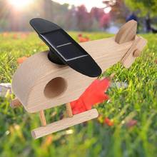 Modelo de helicóptero criativo de madeira movido a energia solar, brinquedo educacional infantil de experimentos de ciências divertidas 2024 - compre barato
