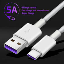 Cable USB tipo C de carga súper rápida 5A para Huawei P30 Mate 30 P40 P10 Pro, Samsung, Cable de carga rápida para teléfono móvil 2024 - compra barato
