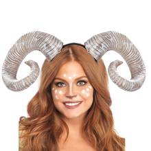 Реквизит для Хэллоуина забавные рога овечьи рога головной убор ободок для волос для фестиваля карнавала 2024 - купить недорого
