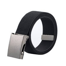 Unisex Canvas belt Alloy Smooth Buckle Men belt Casual wild Women belt Luxury Business belt Youth Students Cowboy pants Chain 2024 - buy cheap