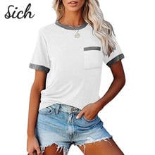 Women Casual Oversized Short Sleeve Floral Print Shirt Ladies Summer Basic Loose Tee Top O-Neck Applique Stitching Pocket Shirts 2024 - buy cheap