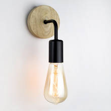 Luminária de parede de madeira vintage e27, ac 85-265v, sconce, iluminação interna, lâmpada de cabeceira, decoração de casa, luzes de quarto 2024 - compre barato
