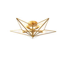 Nordic Gold Star Shade Ceiling Lights All Copper Brass Children Room Bedroom Living Room Glass Ceiling Lamps Home Deco Lighting 2024 - buy cheap