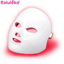 Mascarilla Facial PDT de 7 LED, máscara de belleza Led antienvejecimiento, rejuvenecimiento de la piel, estiramiento de los poros, eliminador de acné, máquina antiarrugas 2024 - compra barato