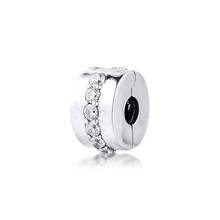 DIY Fits Pandora Bracelets Shining Path Clip Charms With Clear Cubic Zirconia 100% 925 Sterling Silver Beads Free Shipping 2024 - buy cheap