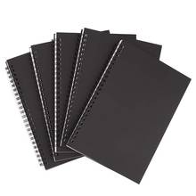 5Pcs A5 Black Spiral Notebook Blank Sketchbook Unruled Journal Pack Thick Blank Paper 50 Sheet 100 Unlined Pages 2024 - buy cheap
