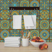 Tira de azulejos Retro de Mandala, pegatina de pared para baño, cocina, escalera, mesa, papel tapiz impermeable, Mural de Arte de pelar y pegar 2024 - compra barato