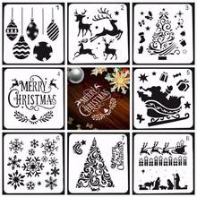 1PC Christmas DIY Craft Hollow Layering Stencils Christmas Painting Template For Wall Painting Decorative Album Drawing Template 2024 - buy cheap