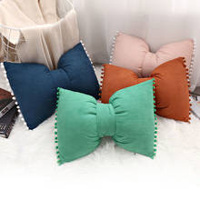 Nordic Decorative Bow Cushions Pillows Living Room Bed Coush Room Decor Solid Color Bow Cushions Pillow For Girl Room Sofa Decor 2024 - buy cheap