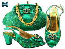 Лидер продаж; обувь зеленого цвета в итальянском стиле с сумочкой в комплекте; вечерние женские туфли и сумочка в Африканском и нигерийском стиле высокого качества 2024 - купить недорого