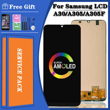 Samsung-tela lcd a305f de 6.4 polegadas super amoled, peça de reposição original para galaxy a305/ds a305f, componente digitalizador de touch screen 2024 - compre barato