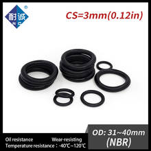 10PCS/Lot Nitrile Rubber Black NBR Thickness CS3mm OD31/32/33/34/35/36/37/38/39/40*3mm O Ring Gasket Oil Resistant Waterproof 2024 - buy cheap