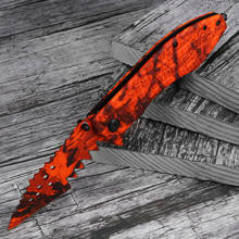Cuchillo plegable rojo, equipo táctico de caza de campo al aire libre, cuchillos utilitarios para acampar, cuchillo de bolsillo de alta dureza para senderismo 2024 - compra barato