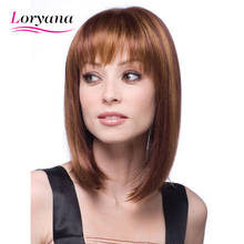 Pelucas de cabello sintético con flequillo para mujer, pelo corto recto Bob, resistente al calor, estilo bob 2024 - compra barato