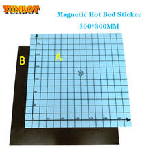 1 conjunto de fita adesiva magnética para impressão em 3d, tamanho 300mm x 300mm, coordenada, superfície quente, adesivo azul, peças para impressora 3d 2024 - compre barato