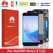 Tela lcd original para celular huawei, honorhonor 8, com digitalizador de touch honor 8, display de toque 2024 - compre barato