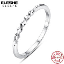 Authentic 925 Sterling Silver Finger Ring Sparkling Twisted Lines Rings for Women Wedding Promise Jewelry Ring Christmas Gift 2024 - buy cheap