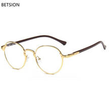 Betsion vintage oval eyeglass frame homem mulher simples óculos claro completo-aro óculos 2024 - compre barato