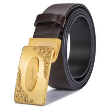 Ciartuar Leather Belts Genuine Leather Belt Male for Men Casual High Quality Metal Buckle Strap Gold Luxury Trouser waist Belt 2024 - buy cheap