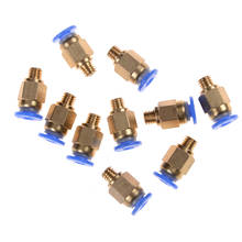 1pcs  Pneumatic Straight Connector Brass Part For MK8 OD 4mm 6mm Tube 3D Printers Parts PC4-M6 Filament M6 Feed Fitting Coupler 2024 - buy cheap