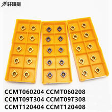 Ferramenta de corte de torno cnc com inserção interna em carboneto, ccmt060204, ue6020x, ccmt09t304, vp15tfx, 10 peças 2024 - compre barato