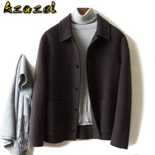 Azazel jaqueta masculina de lã e caxemira, casaco masculino, sobretudo, roupa coreana, 2020 2024 - compre barato