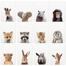 Cute Animals Poster Tiger Lion Rabbit Owl Fox Elephant Canvas Painting Baby Nursery Wall Art Pictures for Home Interior Decor 2024 - buy cheap