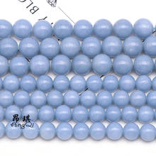 Cuentas espaciadoras sueltas redondas de piedra Natural para fabricación de joyas, Angelita azul, anhydrita Celestia, 6, 8 y 10mm, tamaño a elegir para pulsera DIY de 15 pulgadas 2024 - compra barato