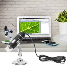 Эндоскоп с камерой 1600X, 8 светодиодов, USB, цифровой микроскоп, увеличение с подставкой 2024 - купить недорого