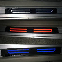 Car Door Sill Scuff Plate Pedal Cover Trim Carbon Fiber Stickers For Volkswagen Polo Santana Lavida Passat CC Tiguan Jetta GOLF 2024 - buy cheap