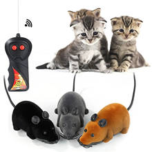 Rato de pelúcia mecânico, rato de movimento, remoto sem fio, eletrônico, novidade, divertido, pet, presente, brinquedos, gato, cachorro 2024 - compre barato