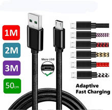 Cabo de dados micro usb 2,4a, de nylon, carga rápida, para samsung, xiaomi, lg, tablet android, telefone móvel, carregamento usb 2024 - compre barato