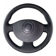 Cubiertas de cuero Artificial para volante de coche, accesorio negro y suave para Renault Megane 2 2002-2009 Kangoo (ZE) 2008- 2013 Scenic 2 2003 2024 - compra barato