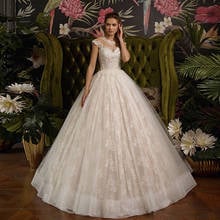 Robe Mariage O-Neck Wedding Dress Beading Appliques Cap Sleeve Abito Da Sposa Cut-Out Back Brautkleid Vintage Gelinlik 2024 - buy cheap