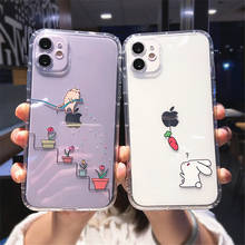 Funda transparente para teléfono iPhone, carcasa de TPU suave con dibujos de animales y flores, a prueba de golpes, para modelos 12, 11pro Max, X, XR, XS, 7, 8 Plus, SE 2020 2024 - compra barato