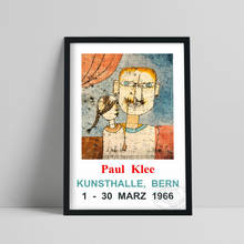 1966 Paul Klee Vintage French Exhibition Poster, Klee Adam And Little Eve Canvas Painting, Blue Background Abstract Home Decor 2024 - buy cheap