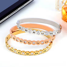 New FashionTrendy Noman Number Couple Cuff Charm Bangles Women Girls Wedding Party Crystal Bangles Jewelery Gift 2024 - buy cheap