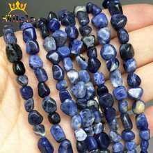 Cuentas irregulares de piedra sodalíta azul vieja de 5-7mm, cuentas sueltas naturales para la fabricación de joyas, pendientes, accesorios de pulsera de 15'' 2024 - compra barato