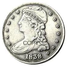 Нам 1838 1839 покрытый монета пол доллара с серебряным покрытием копии монет 2024 - купить недорого