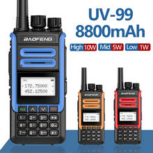 Baofeng UV-99 иди и болтай Walkie Talkie 10 Вт высокой мощности Мощность 8800 мА/ч, Ham радио двухдиапазонный УКВ рации передатчик UV-9R плюс двухстороннее радио 2024 - купить недорого