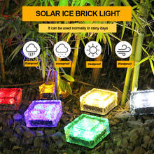 1pc Outdoor Decorations Solar Lawn Garden Lights Decorative Brick Ice Cube LED Light for Pathway Driveway Backyard Patio 2024 - buy cheap