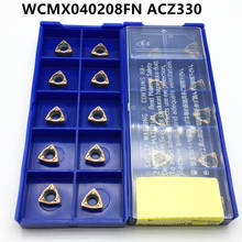 10 шт. режущий инструмент WCMX040208FN ACZ330 инструмент с ЧПУ для u-образных твердосплавных вставок для стали и нержавеющей стали WCMX040208 ACZ330 2024 - купить недорого