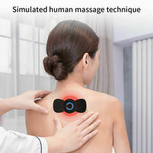 Ems portátil mini elétrica pescoço massageador cervical massagem estimulador adesivos fisioterapia instrumento alívio muscular dor 2024 - compre barato