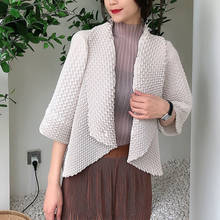 Женская куртка Miyake, плиссированная, весна-осень 2020, трёхмерный дизайн, эластичный свободный кардиган, короткие куртки 2024 - купить недорого